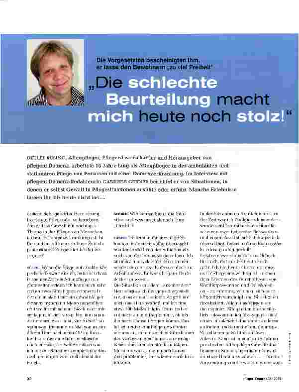 Vorschauseite 1: Die schlechte Beurteilung macht mich heute noch stolz