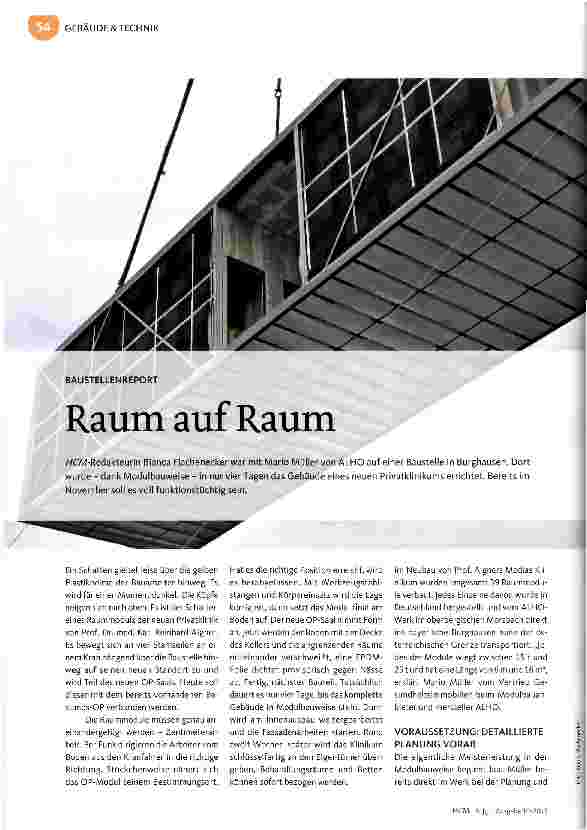 Vorschauseite 1: BAUSTELLENREPORT Raum auf Raum