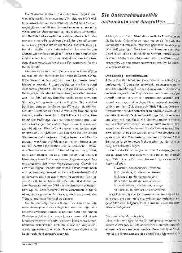 Vorschauseite 2: Menschlich und wirtschaftlich bestehenZur Unternehmensethik der Marienhaus GmbH