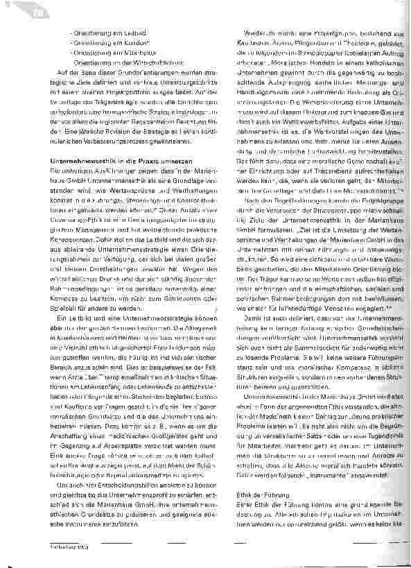 Vorschauseite 4: Menschlich und wirtschaftlich bestehenZur Unternehmensethik der Marienhaus GmbH