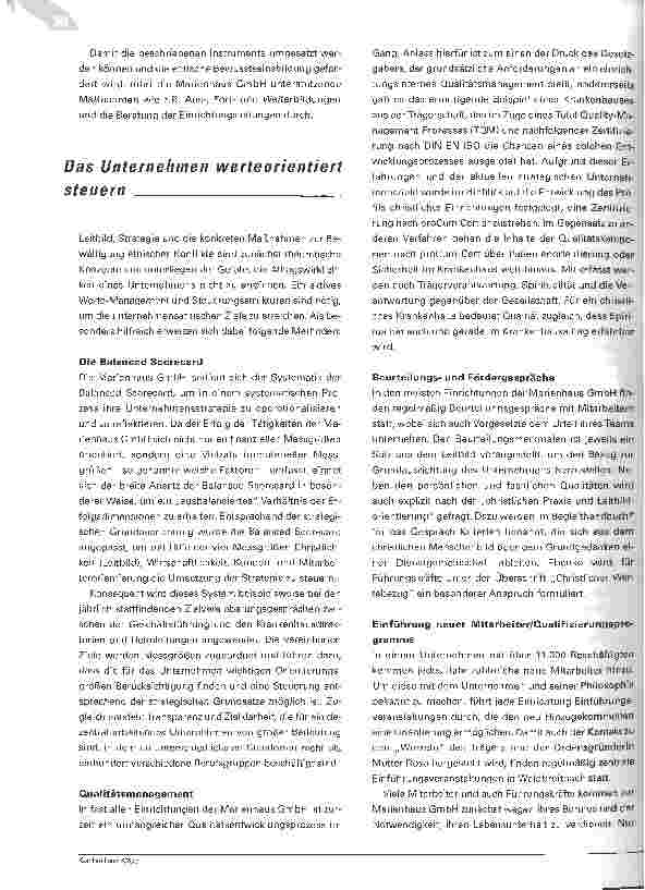 Vorschauseite 6: Menschlich und wirtschaftlich bestehenZur Unternehmensethik der Marienhaus GmbH