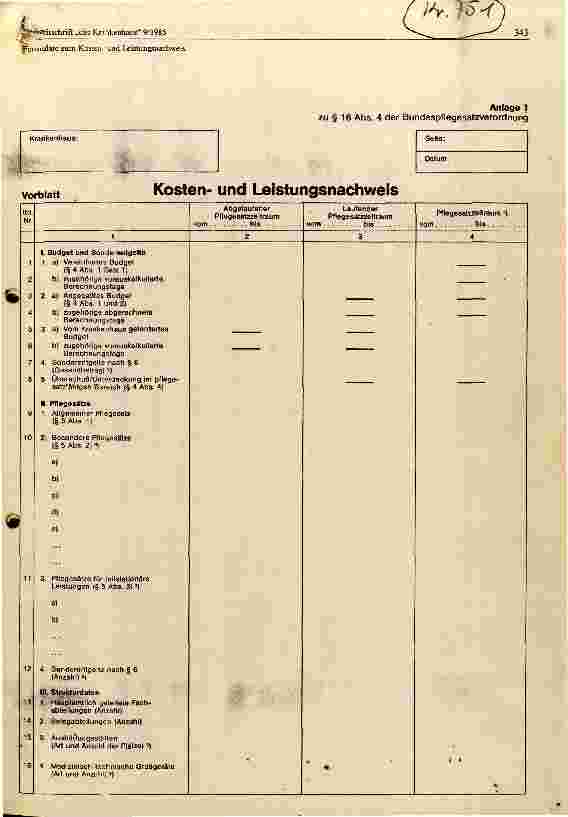 Vorschauseite 1: Kosten und Leistungsnachweis
