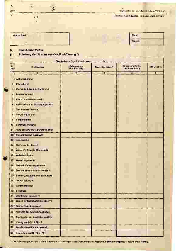 Vorschauseite 2: Kosten und Leistungsnachweis