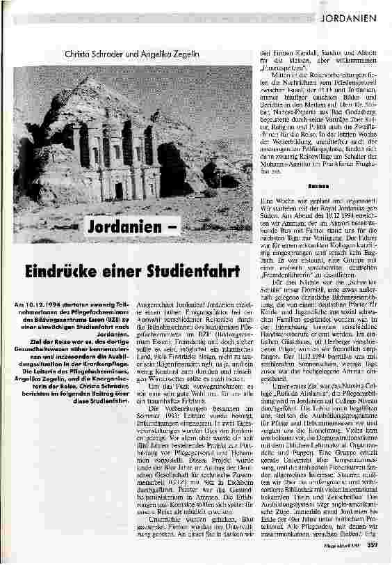 Vorschauseite 1: Jordanien - Eindrücke einer Studienfahrt