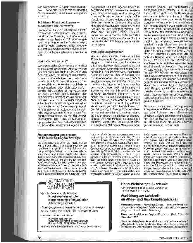Vorschauseite 2: Weiterbildung im Umgang mit schwerkranken und sterbenden Patienten (Psychosoziale Weiterbildung f. (Kinder)Krankenschwestern/Pflegern