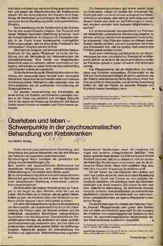 Vorschauseite 2: Die Pflege des Patienten mit zytostatischer Behandlung