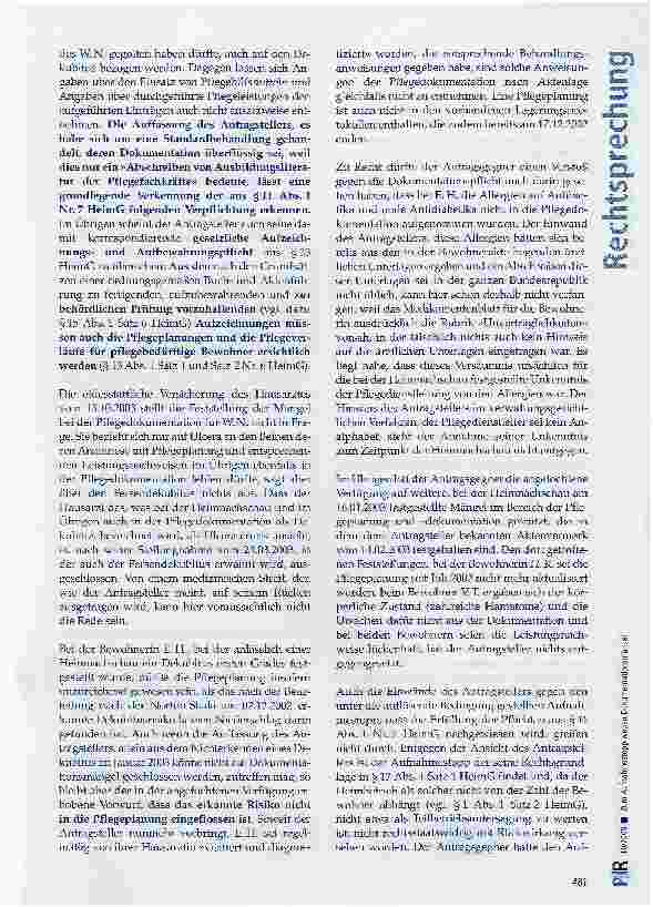 Vorschauseite 3: Zum Aufnahmestopp wegen Dokumentationsmängeln