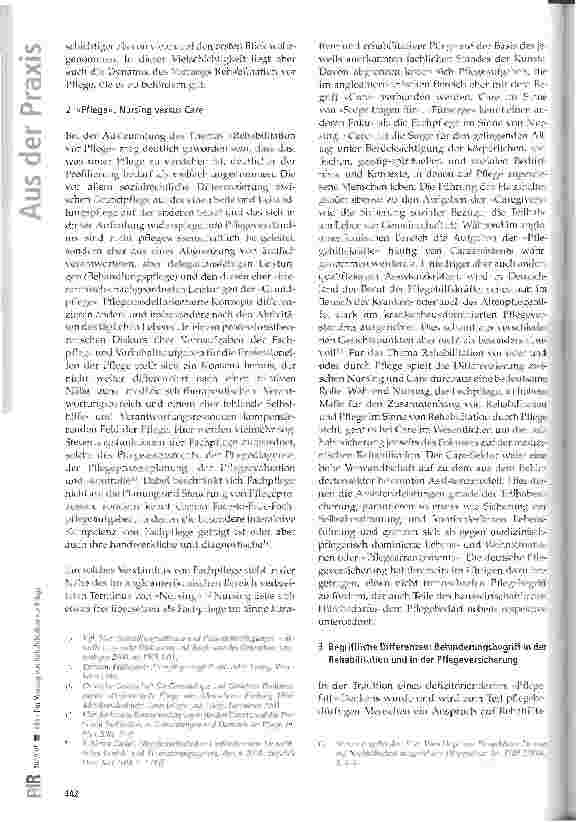 Vorschauseite 2: Der Vorrang von Rehabilitation vor Pflege - nicht eingelöster Programmsatz oder programmatische Neuausrichtung des Leistungsrechts