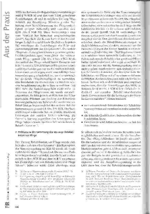 Vorschauseite 6: Der Vorrang von Rehabilitation vor Pflege - nicht eingelöster Programmsatz oder programmatische Neuausrichtung des Leistungsrechts