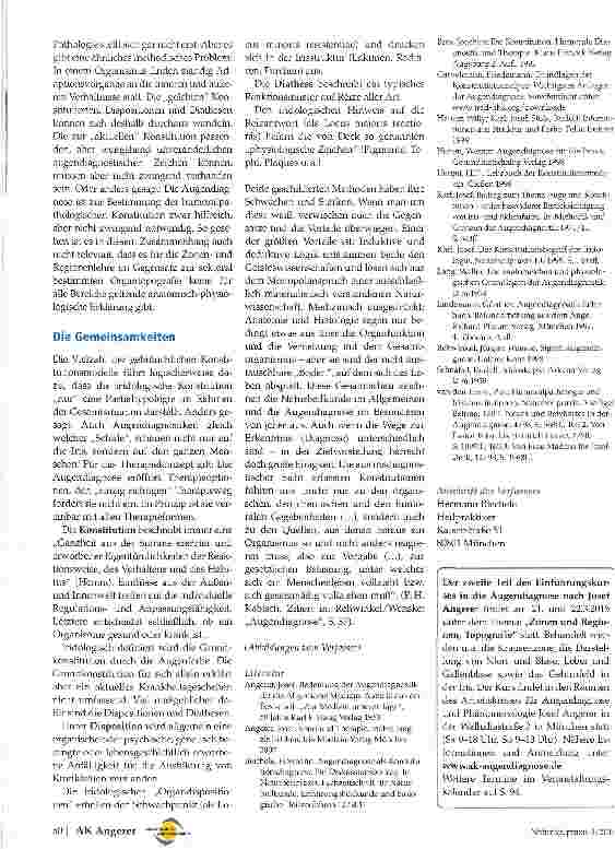 Vorschauseite 5: Zwei Wege -ein Ziel Augendiagnostische Konstitutionsbestimmung