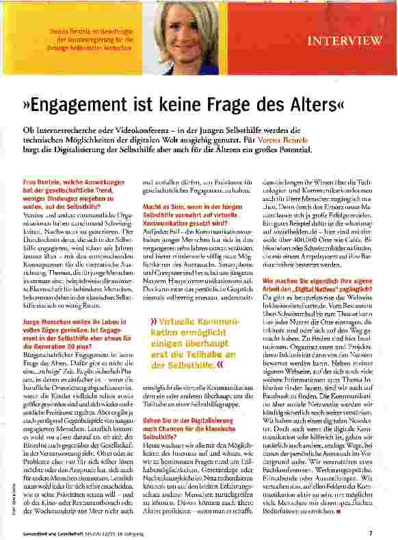 Vorschauseite 1: Engagement ist keine Frage des Alters