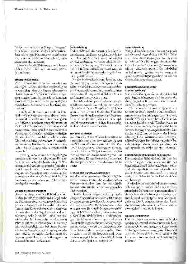 Vorschauseite 3: Der gesetzliche Mutterschutz auch für Hebammen
