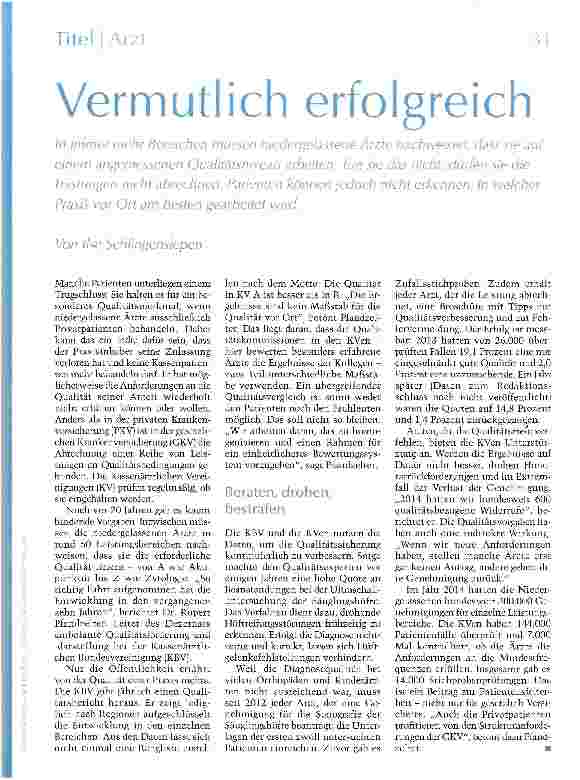 Vorschauseite 1: Vermutlich erfolgreich