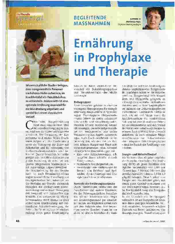Vorschauseite 1: Ernährung in Prophylaxe und Therapie