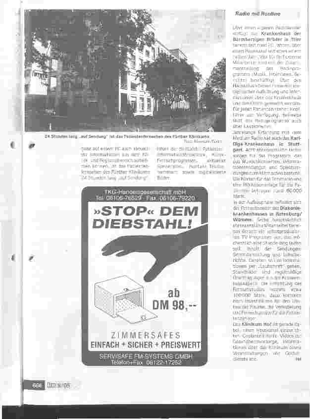 Vorschauseite 2: Keine Angst vor der Röntgenabteilung Patientenfernsehen dient auch der medizinischen Aufklärung