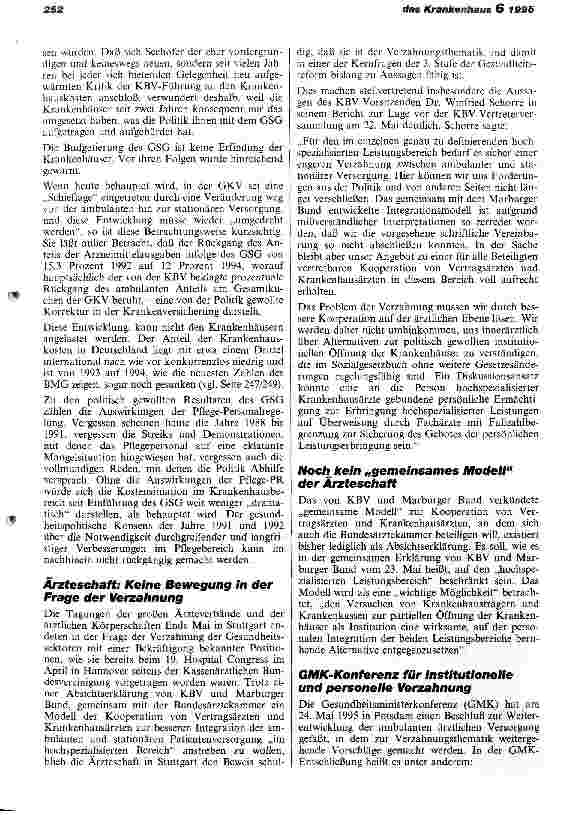 Vorschauseite 2: 3. Stufe der Gesundheitsreform Minister Seehofer setzt auf die Selbstverwaltung Ärzteschaft: Keine Bewegung in der Frage der Verzahnung
