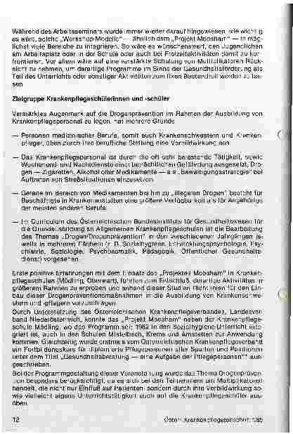 Vorschauseite 2: Projekt Moosham in Krankenpflegeschulen-Ein Programm zur Drogenprävention