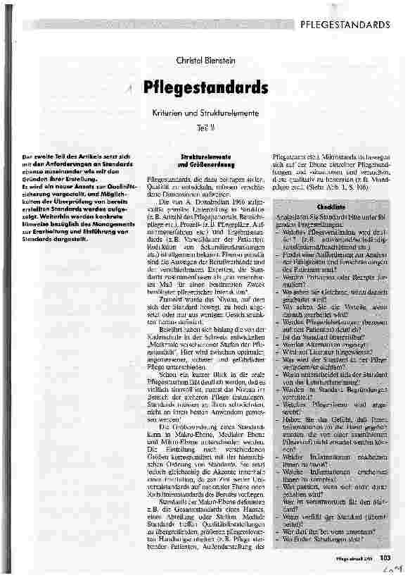 Vorschauseite 1: Pflegestandards Kriterien und Strukturelemente Teil2