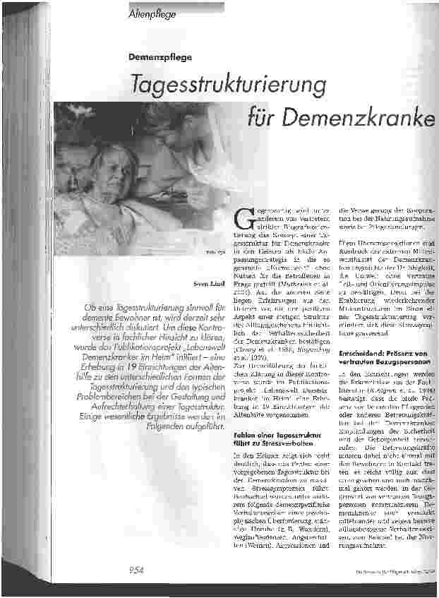 Vorschauseite 1: Tagesstrukturierung für Demenzkranke