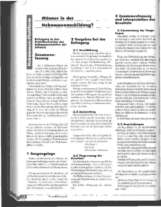 Vorschauseite 1: Männer in der Hebammenausbildung?