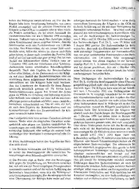 Vorschauseite 2: Fehlerhafte Unterlassung medizinisch gebotener Befunderhebung kann zu Beweislastumkehr hinsichtlich Kausalität des Behandlungsfehlers für Schaden führen