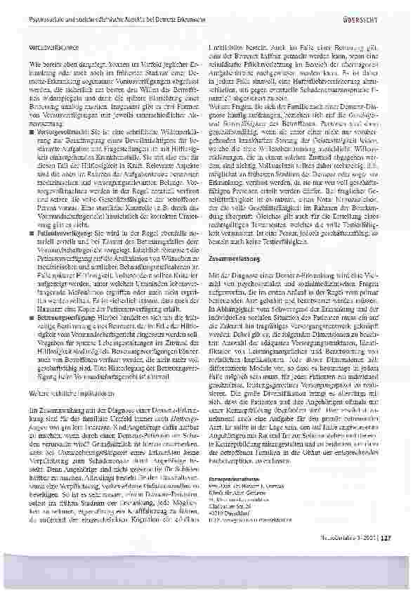 Vorschauseite 5: Psychosoziale und sozialmedizinische Aspekte bei Demenz-Erkrankung
