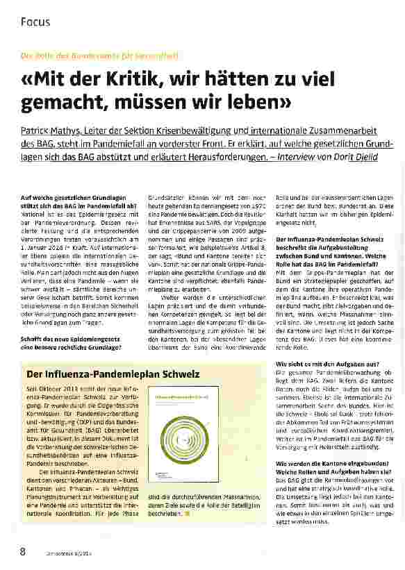 Vorschauseite 1: Mit der Kritik, wir hätten zu viel gemacht, müssen wir leben