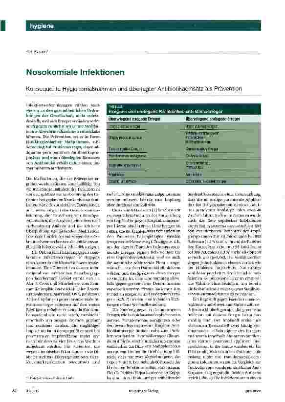 Vorschauseite 1: Nosokomiale Infektionen