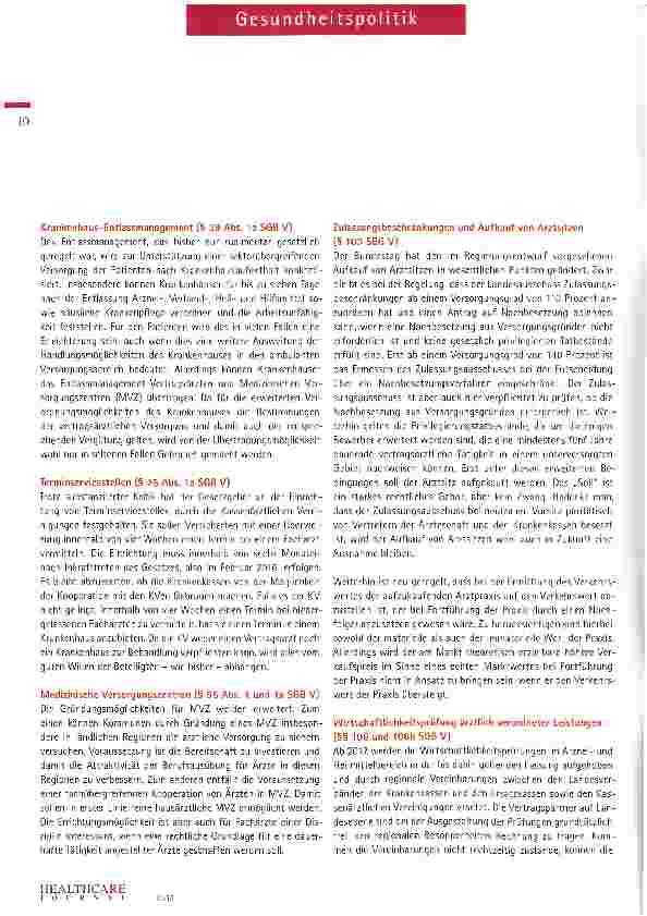 Vorschauseite 2: Das GKV-VSG und der ambulante Sektor
