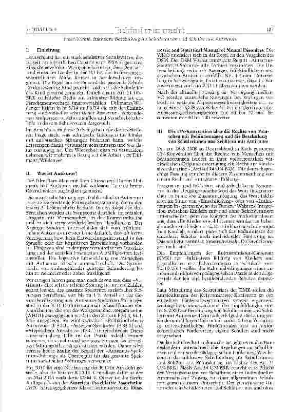 Vorschauseite 2: Inklusive Beschulung für Schülerinnen und Schüler mit Autismus - insbesondere das Recht auf Schulbegleitung (Teil 1)