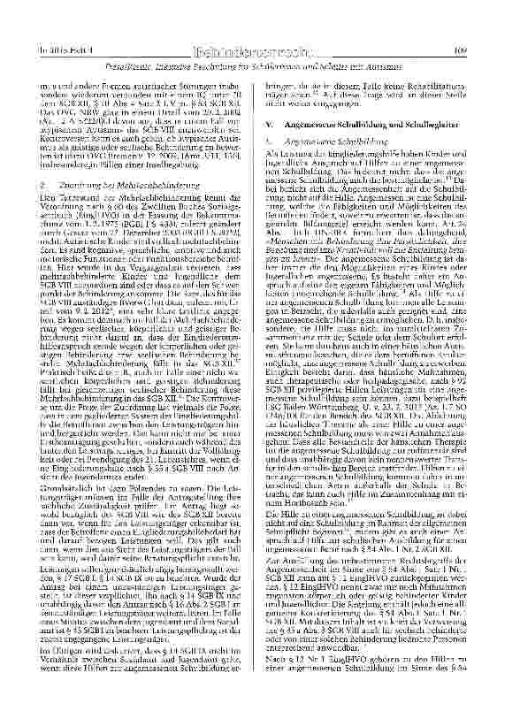 Vorschauseite 4: Inklusive Beschulung für Schülerinnen und Schüler mit Autismus - insbesondere das Recht auf Schulbegleitung (Teil 1)