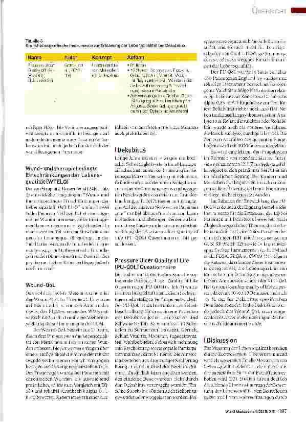 Vorschauseite 4: Standardisierte Messinstrumente zur Erfassung der wundbezogenen Lebensqualität von Menschen mit chronischen Wunden allgemein sowie mit Dekubitus