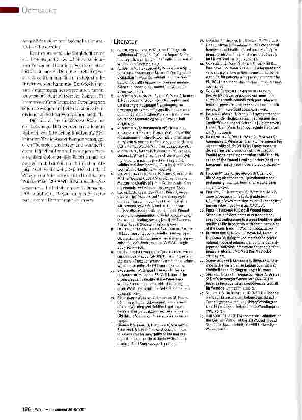 Vorschauseite 5: Standardisierte Messinstrumente zur Erfassung der wundbezogenen Lebensqualität von Menschen mit chronischen Wunden allgemein sowie mit Dekubitus