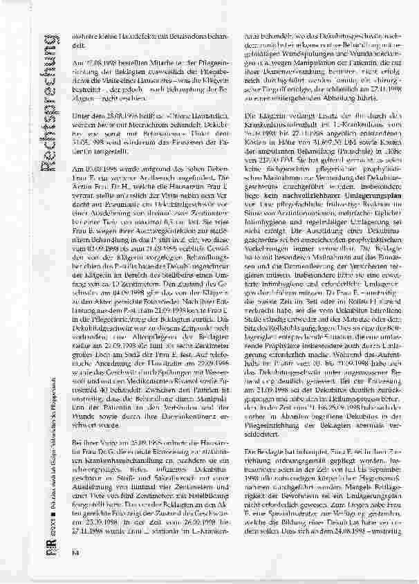 Vorschauseite 2: Dekubitus durch fahrlässiges Fehlverhalten des Pflegepersonals