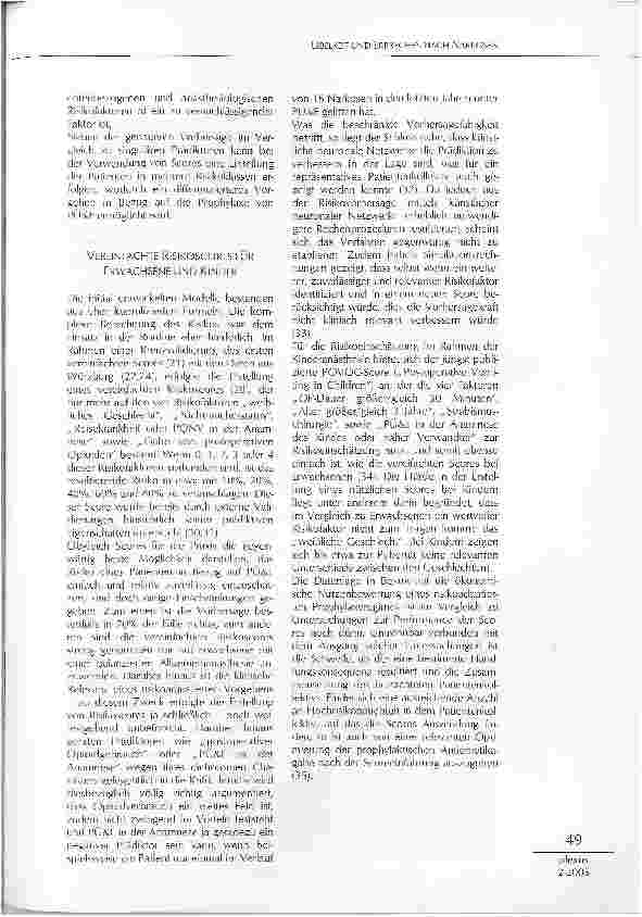 Vorschauseite 3: ÜBELKEIT UND ERBRECHEN NACHNARKOSEN -RATIONELLE RISIKOEINSCHÄTZUNG UNDKONSEQUENZEN FÜR DIE PROPHYLAXE MIT ANTIEMETIKA