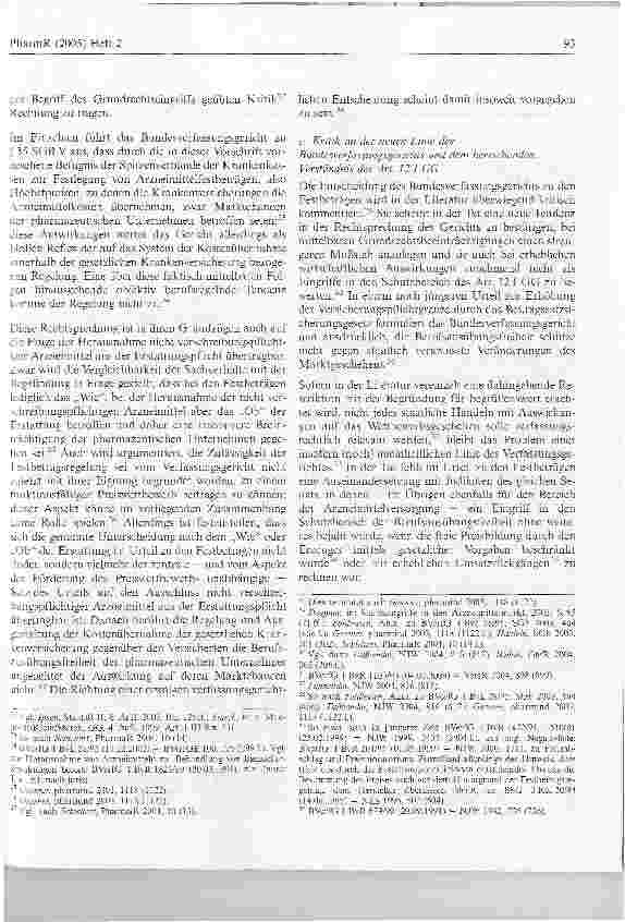 Vorschauseite 3: Verfassungsmäßigkeit des Ausschlusses nicht verschreibungspflichtigerArzneimittel aus der Erstattungspflicht durch dasGesundheitsmodernisierungsgesetz