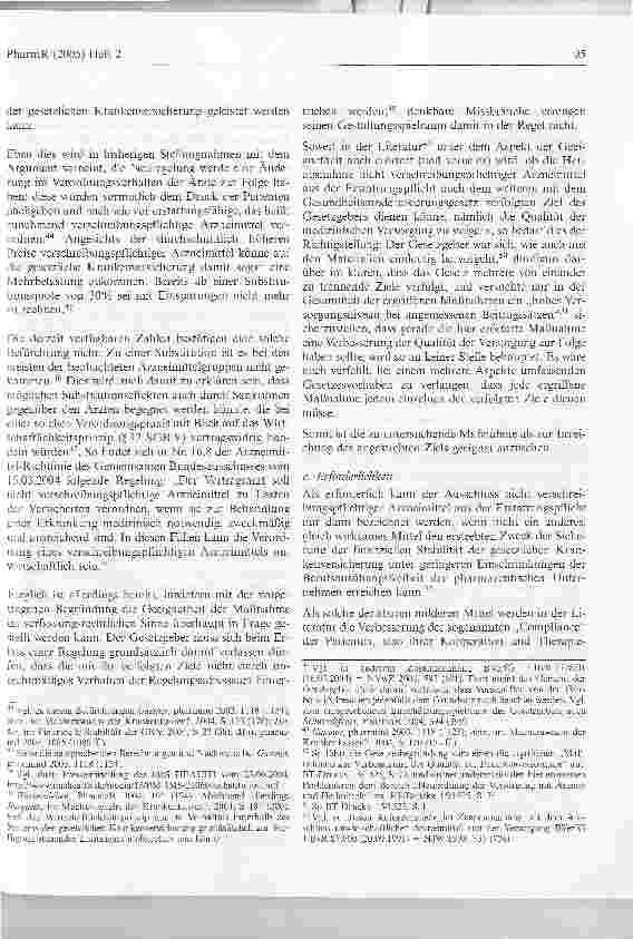Vorschauseite 5: Verfassungsmäßigkeit des Ausschlusses nicht verschreibungspflichtigerArzneimittel aus der Erstattungspflicht durch dasGesundheitsmodernisierungsgesetz