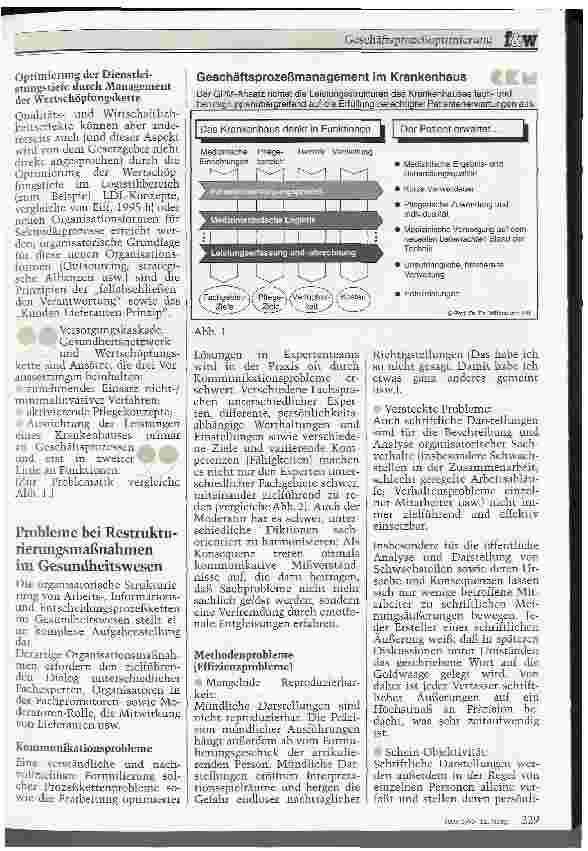 Vorschauseite 2: Geschäftsprozeßoptimierung Die medVista-Methode visualisiert und gestaltet komplexe Leistungsprozesse im Gesundheitswesen