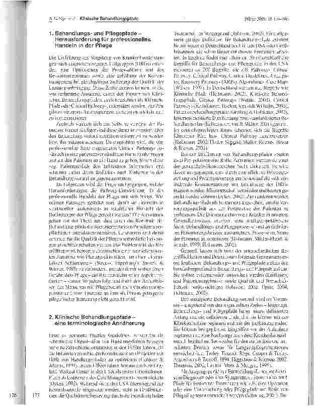Vorschauseite 2: Klinische Behandlungspfade: Ein Weg zur Integrationvon standardisierter Behandlungsplanung und Patientenorientierung?