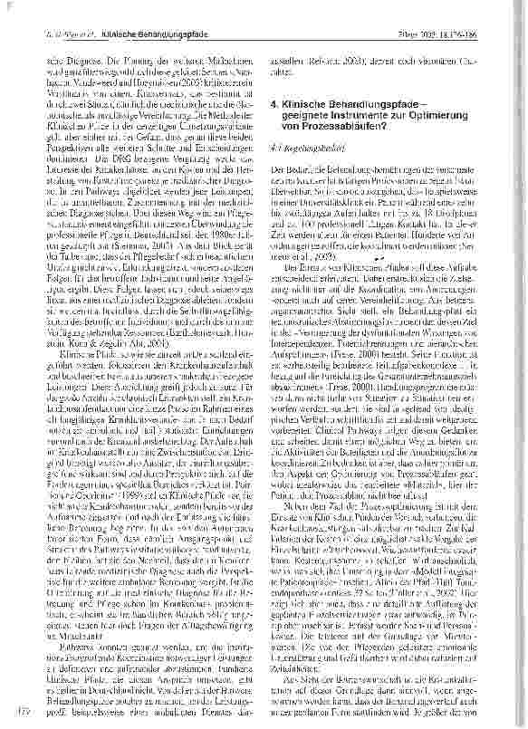 Vorschauseite 4: Klinische Behandlungspfade: Ein Weg zur Integrationvon standardisierter Behandlungsplanung und Patientenorientierung?