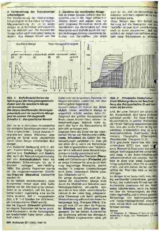 Vorschauseite 2: Zum Einfluß der Nahrung auf die Resorption von Arzneimitteln