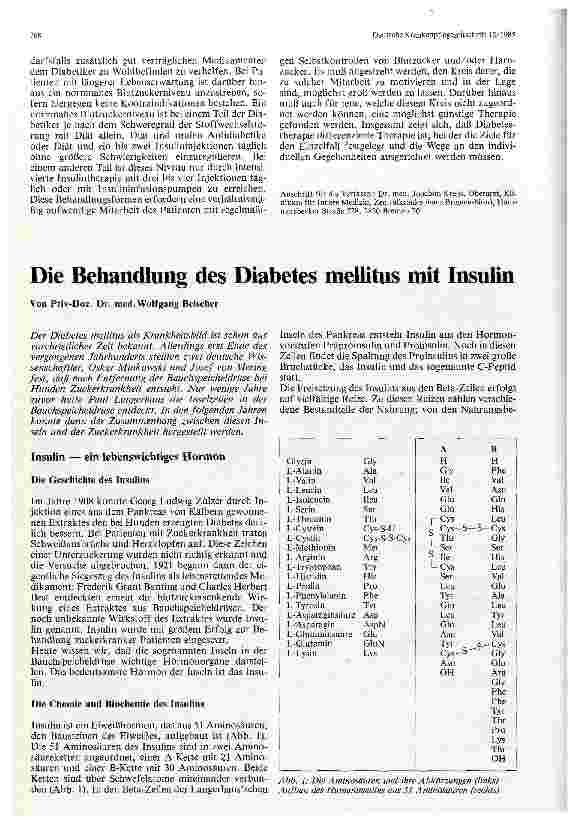 Vorschauseite 1: Die Behandlung des Diabetes mellitus mit Insulin