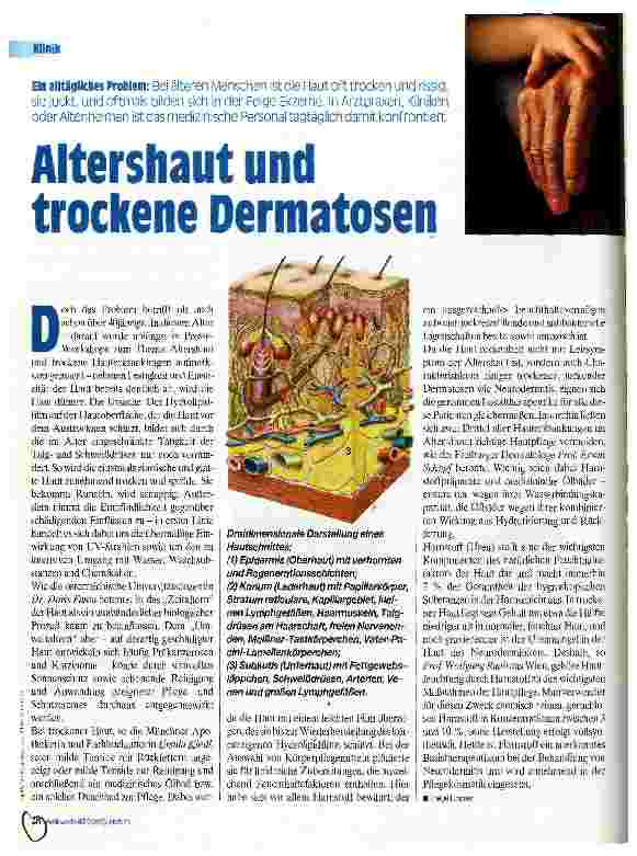 Vorschauseite 1: Altershaut und trockene Dermatosen Ein alltägliches Problem
