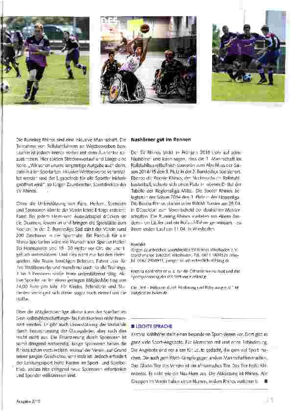Vorschauseite 2: Nashörner aus Wiesbaden auf Erfolgskurs