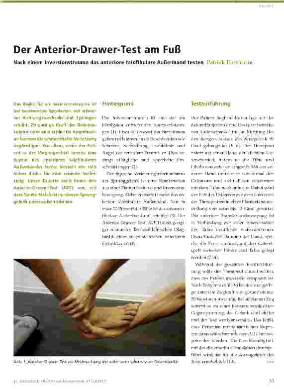 Vorschauseite 1: Der Anterior-Drawer-Test am Fuß