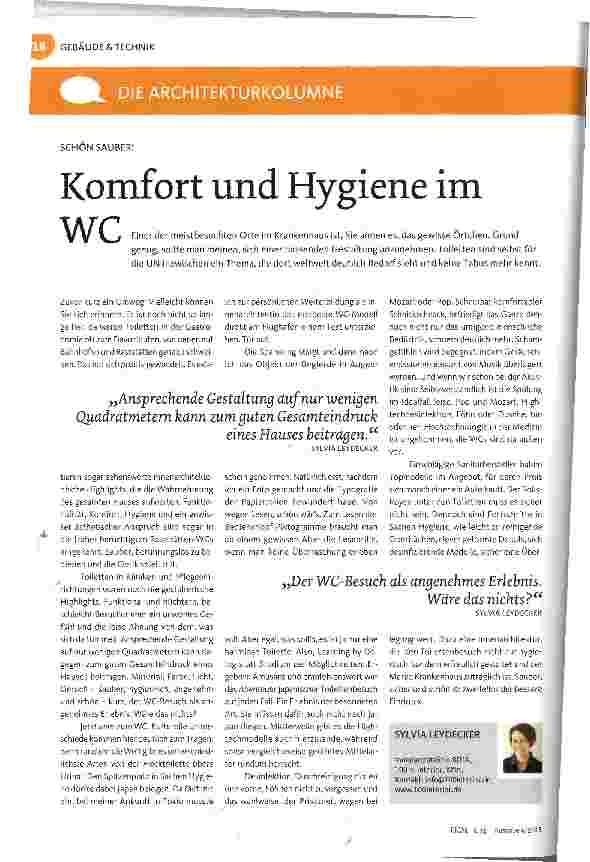 Vorschauseite 1: Komfort und Hygiene im WC