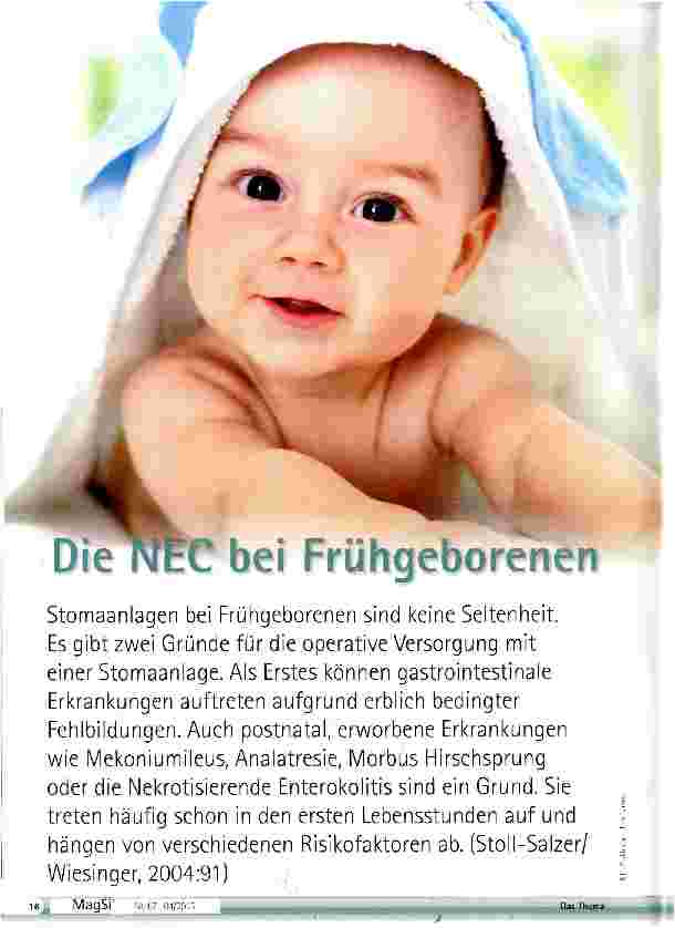 Vorschauseite 1: Die NEC bei Frühgeborenen