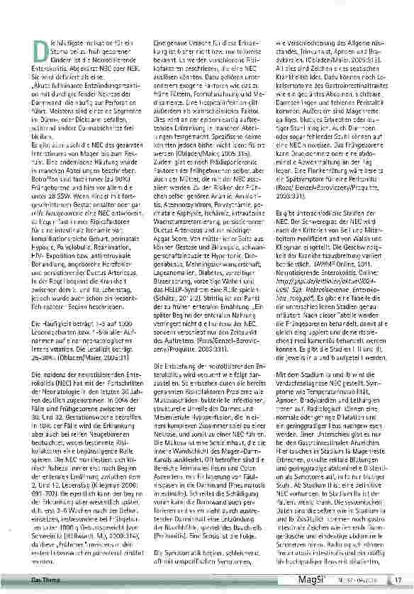 Vorschauseite 2: Die NEC bei Frühgeborenen