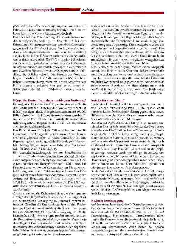 Vorschauseite 2: Kuba-Therapie oder Cannabis auf Rechnung der Kasse? - Aktuelle Entscheidungen zu den Leistungspflichten der GKV