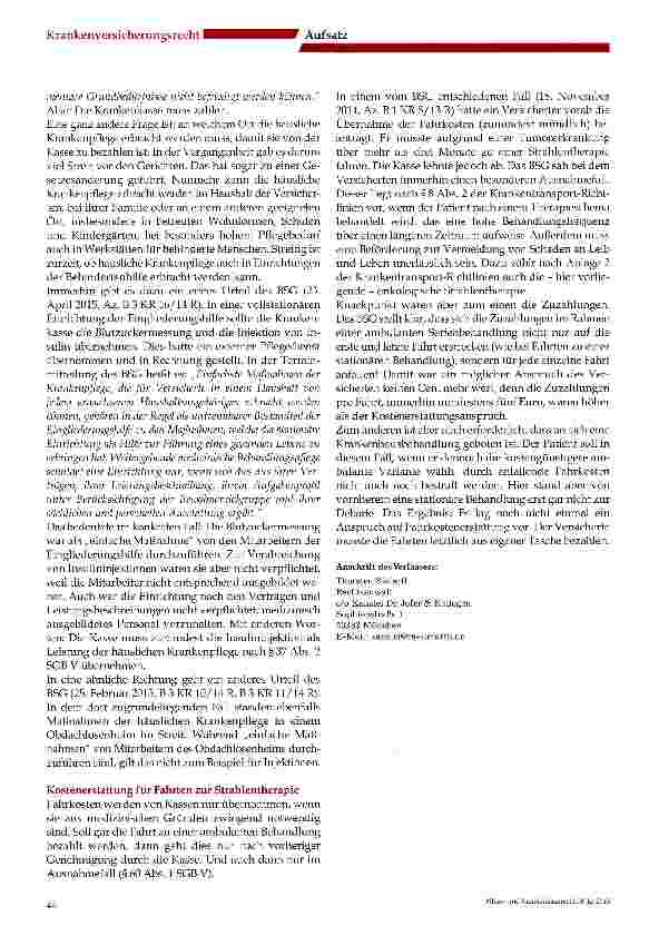 Vorschauseite 4: Kuba-Therapie oder Cannabis auf Rechnung der Kasse? - Aktuelle Entscheidungen zu den Leistungspflichten der GKV